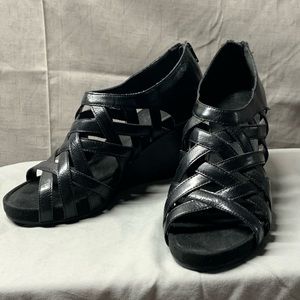 Black Strappy Wedges